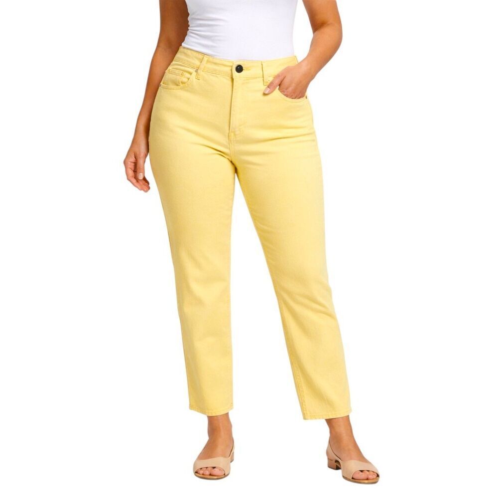 Ann Taylor Curvy Yellow Crop Jeans Size 12 Denim